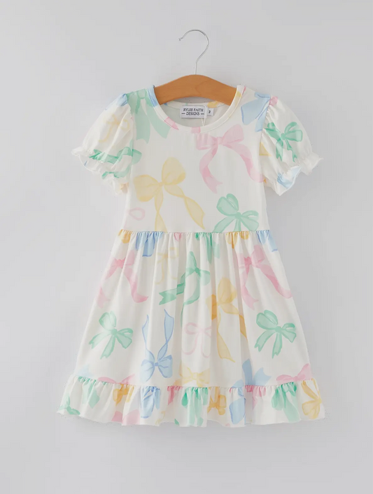 Colorful Bow Print Dress