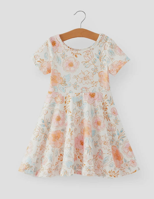 Floral Print Milk Silk Dress