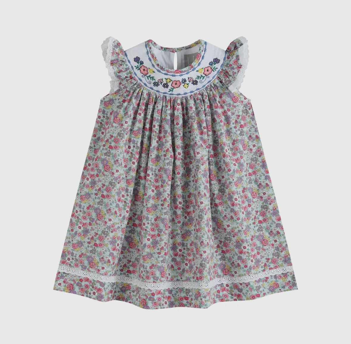 Embroidered Smocked Floral Dress (3M-6Y)