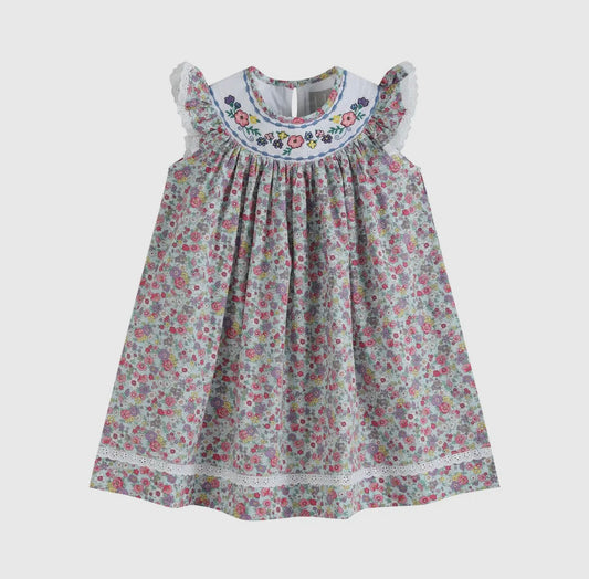 Embroidered Smocked Floral Dress (3M-6Y)