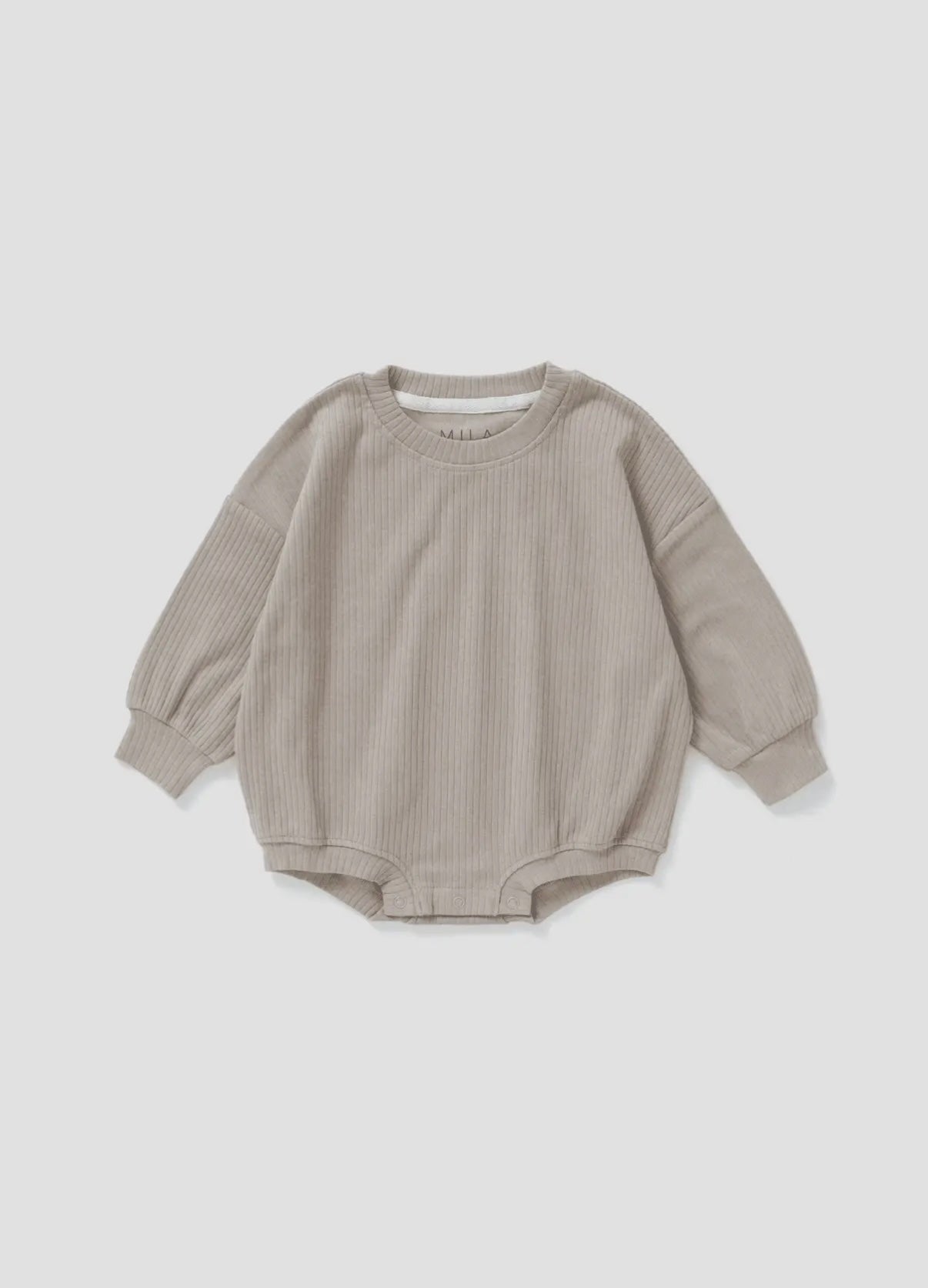 Oversized Ribbed Bubble Romper | Mushroom