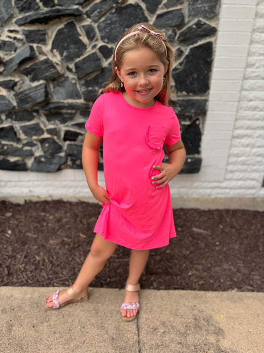 Neon Pink T-Shirt Dress