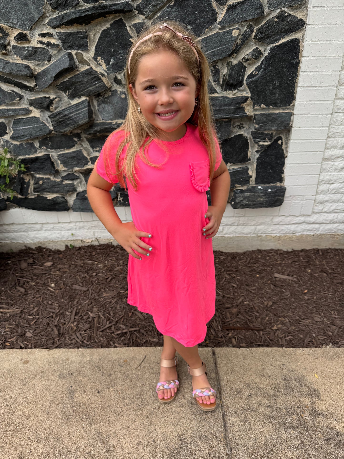 Neon Pink T-Shirt Dress