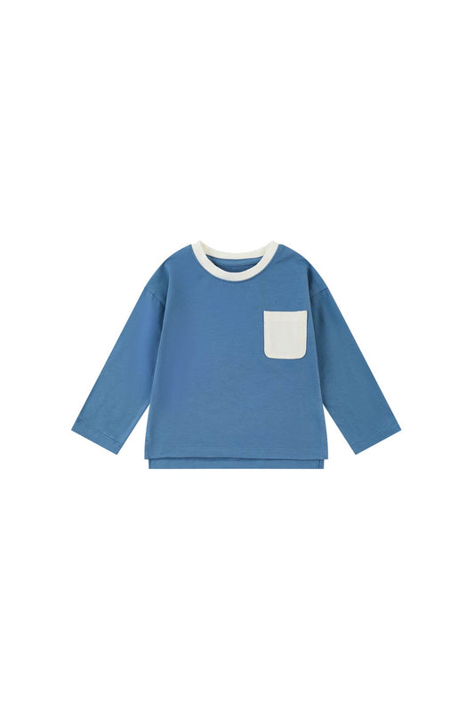 Toddler Long Sleeve T Shirt - Aegean Blue (12M-6Y)
