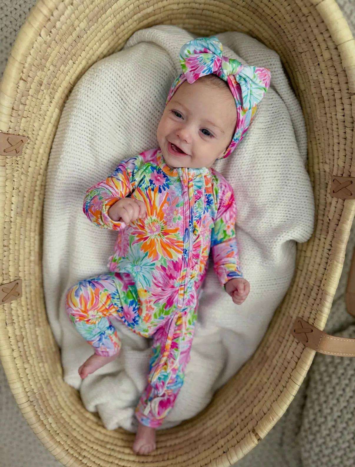 Neon Floral Ruffle Zipper