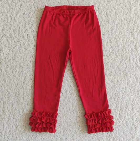 Red Ruffle Legging Pants (3M-8Y)