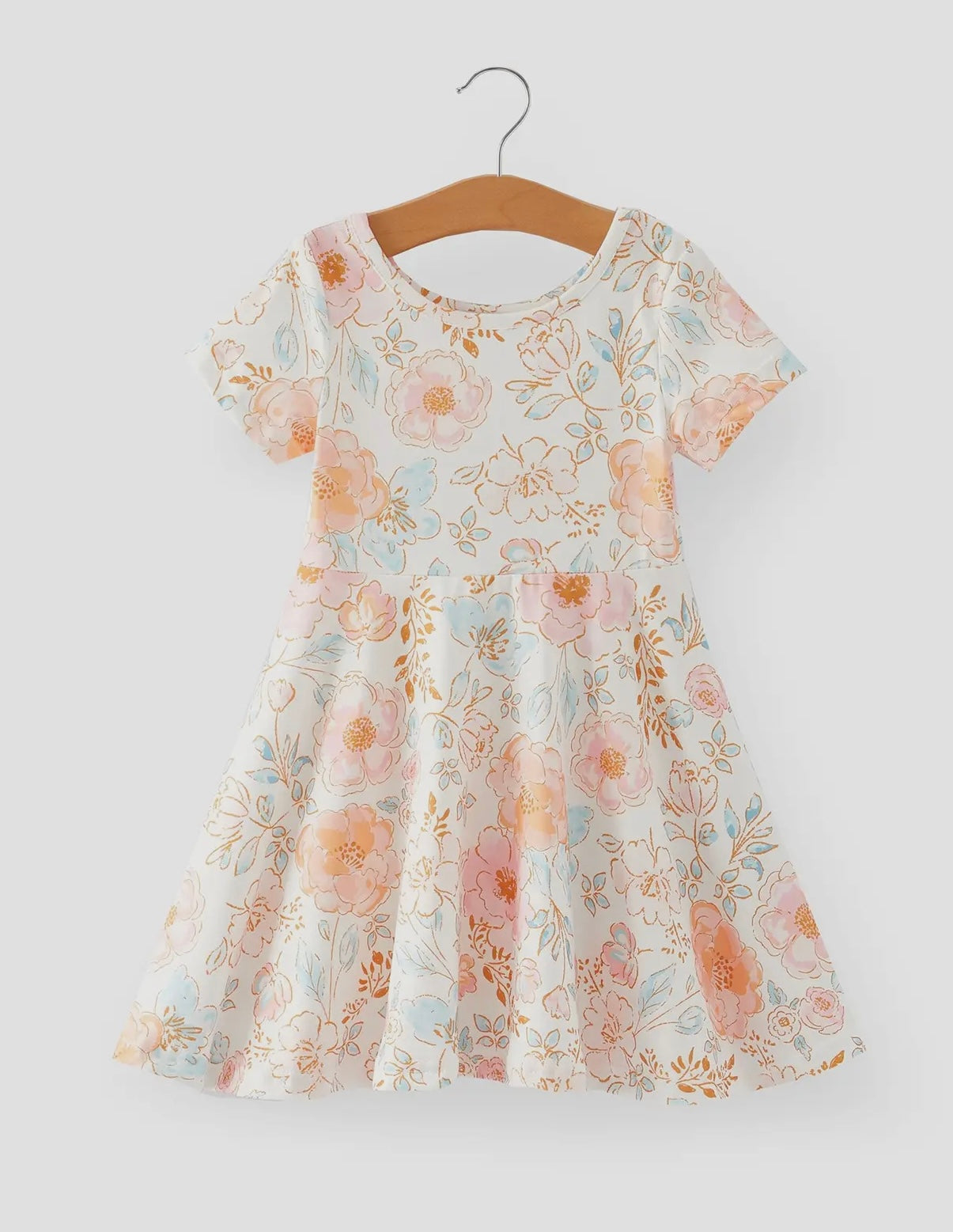 Spring Floral Print Milk Silk Dress