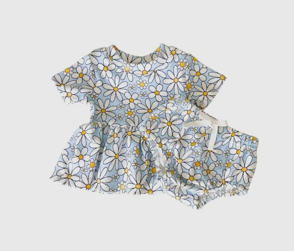 Blue Daisy | Cotton Peplum Set (0/3-18/24)