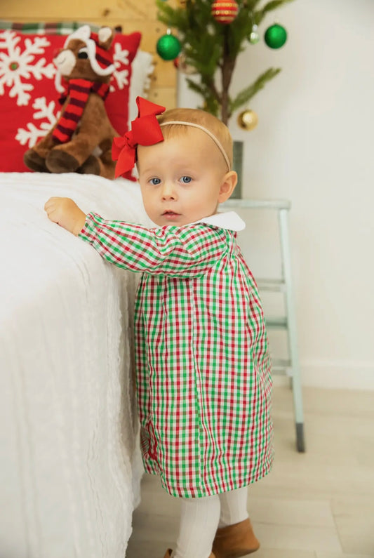 Classic Christmas Plaid Bishop Dress