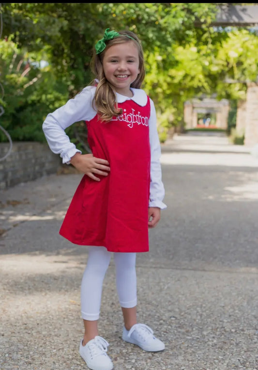 Classic Corduroy Dress - Red