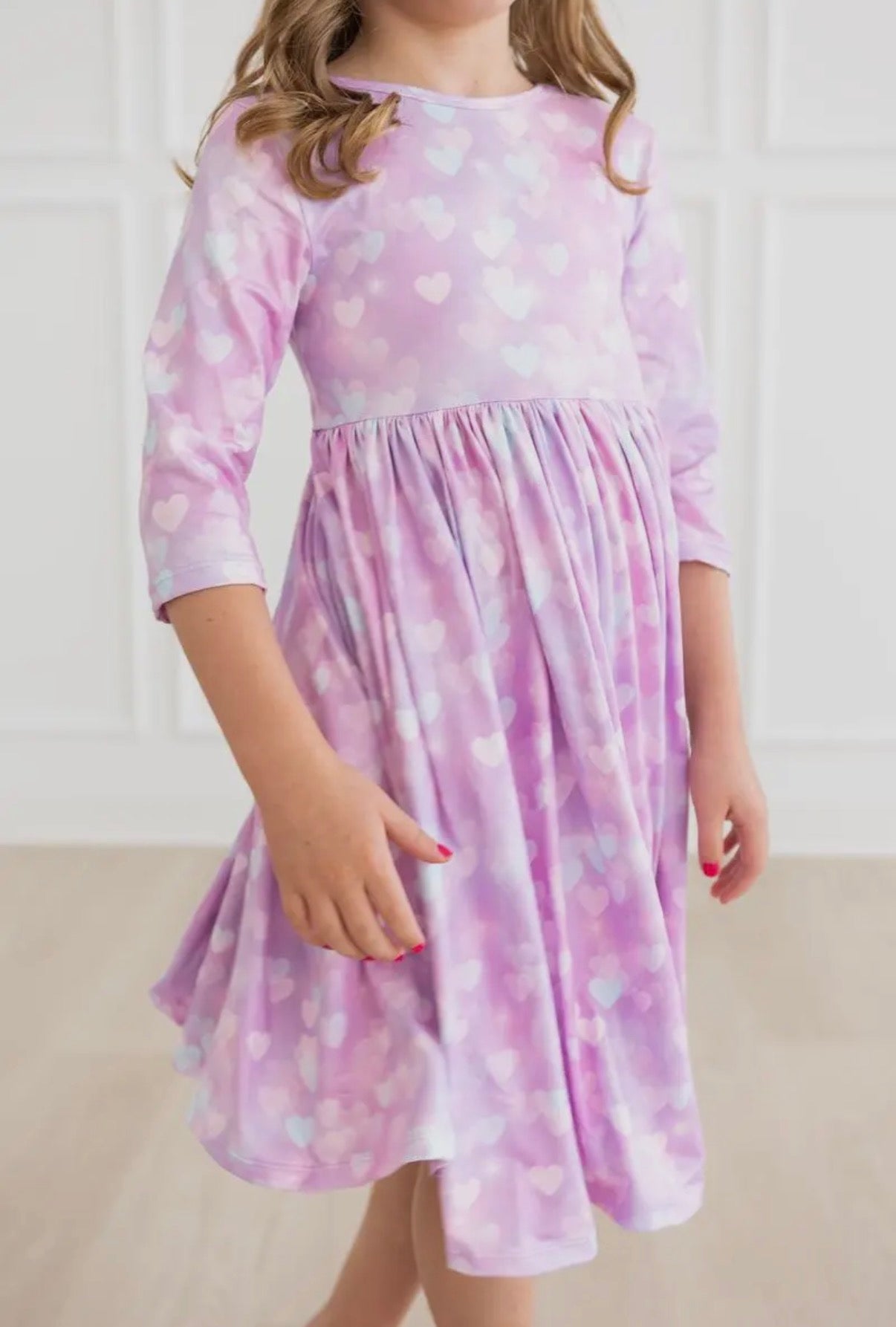 Love Story 3/4 Sleeve Twirl Dress