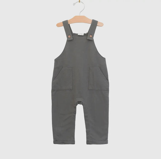 Pocket Overall- Pewter (0/3M-24M)