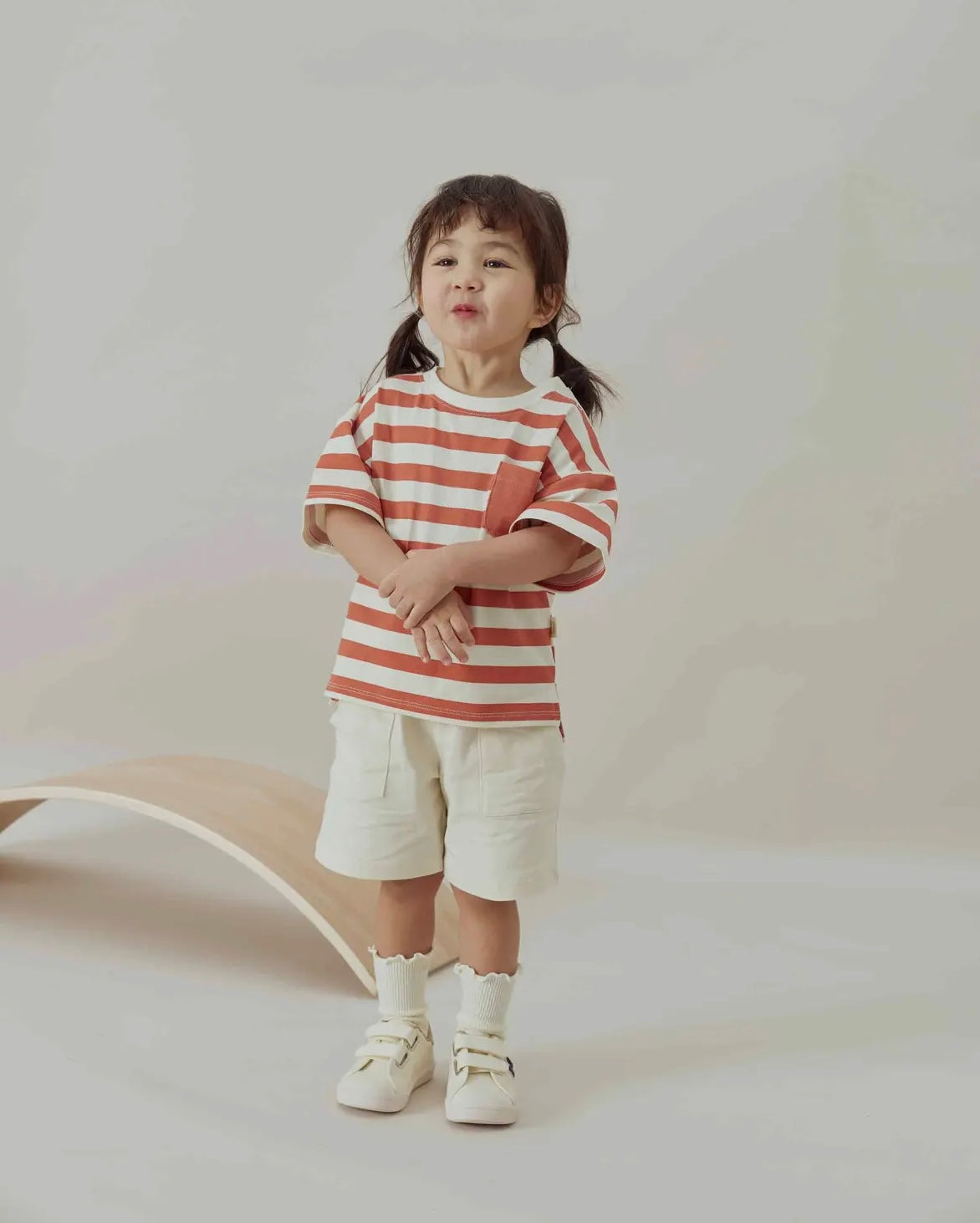 Organic Cotton T-Shirt Cream/Orange (12M-6Y)