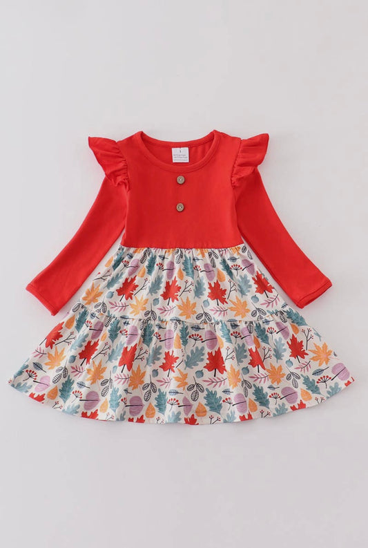 Red Floral Ruffle Dress (2T-6Y)